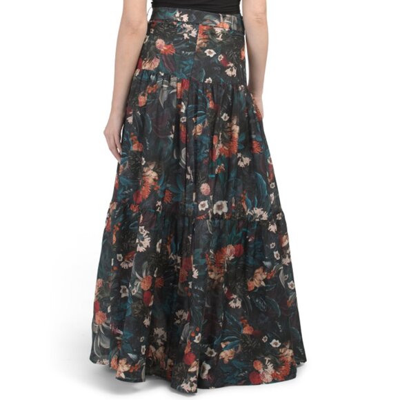 AQUA BLU Multi Silk Blend Carolina Skirt - Picture 2 of 2